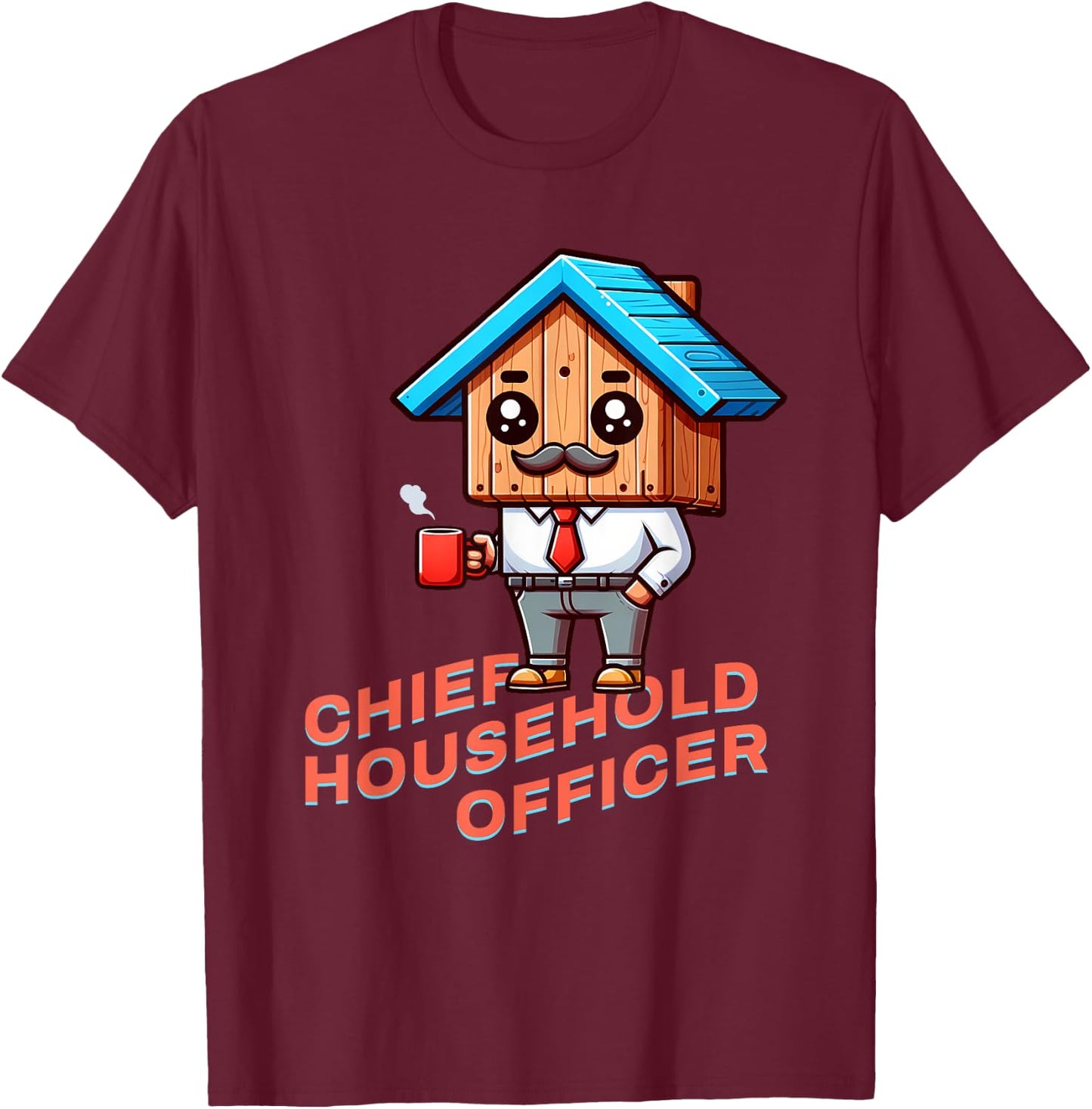 House Husband: Chief Household Officer T-Shirt - T-Shirt | Maroon