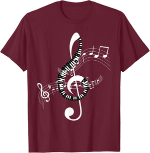 Musical Sheet Music Musicians Clef Sheet Music T-Shirt - T-Shirt | Maroon