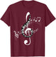 Musical Sheet Music Musicians Clef Sheet Music T-Shirt - T-Shirt | Maroon