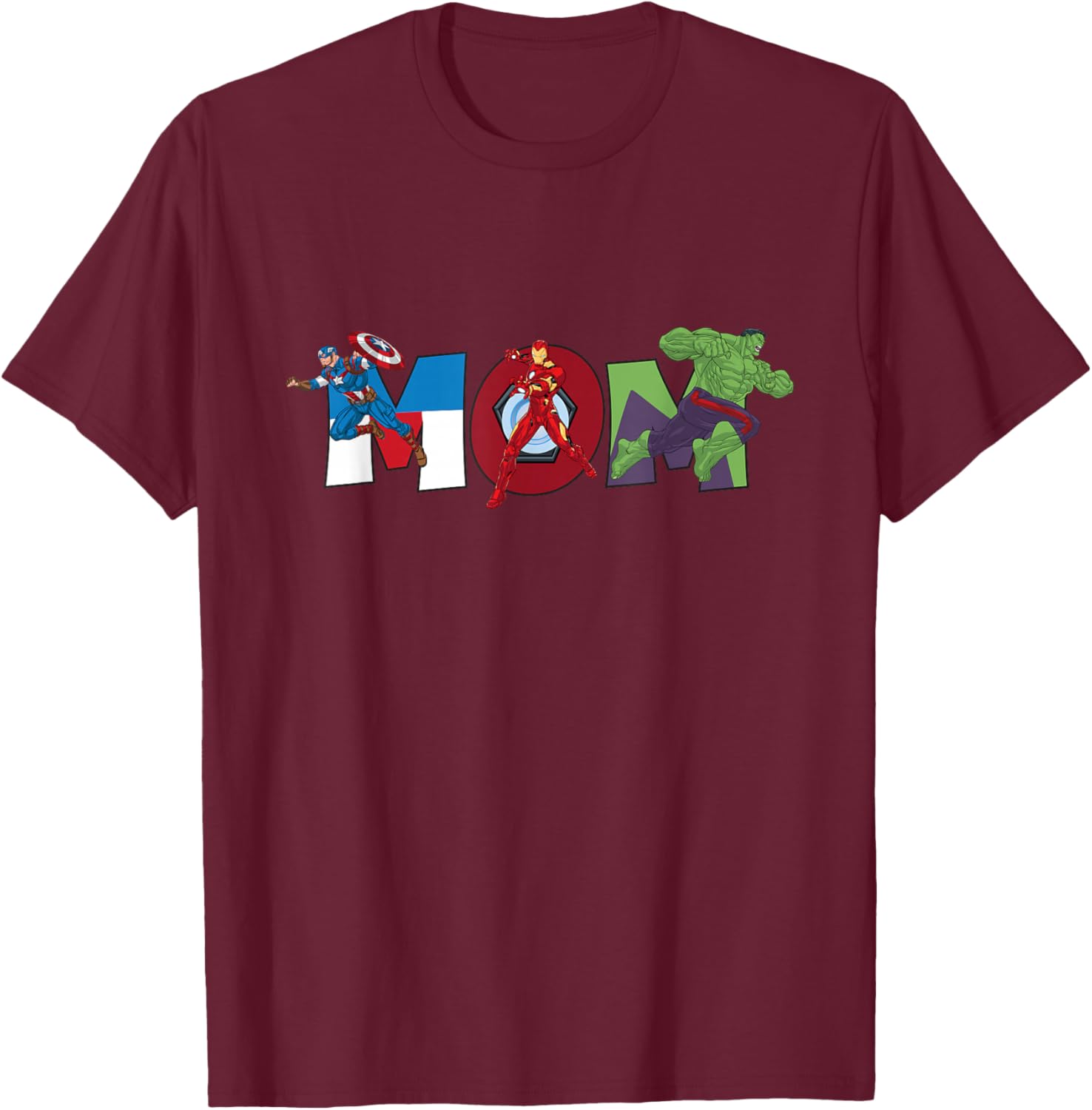 Marvel Avengers Trio Mom Mother’s Day Family Trip Birthday T-Shirt - T-Shirt | Maroon