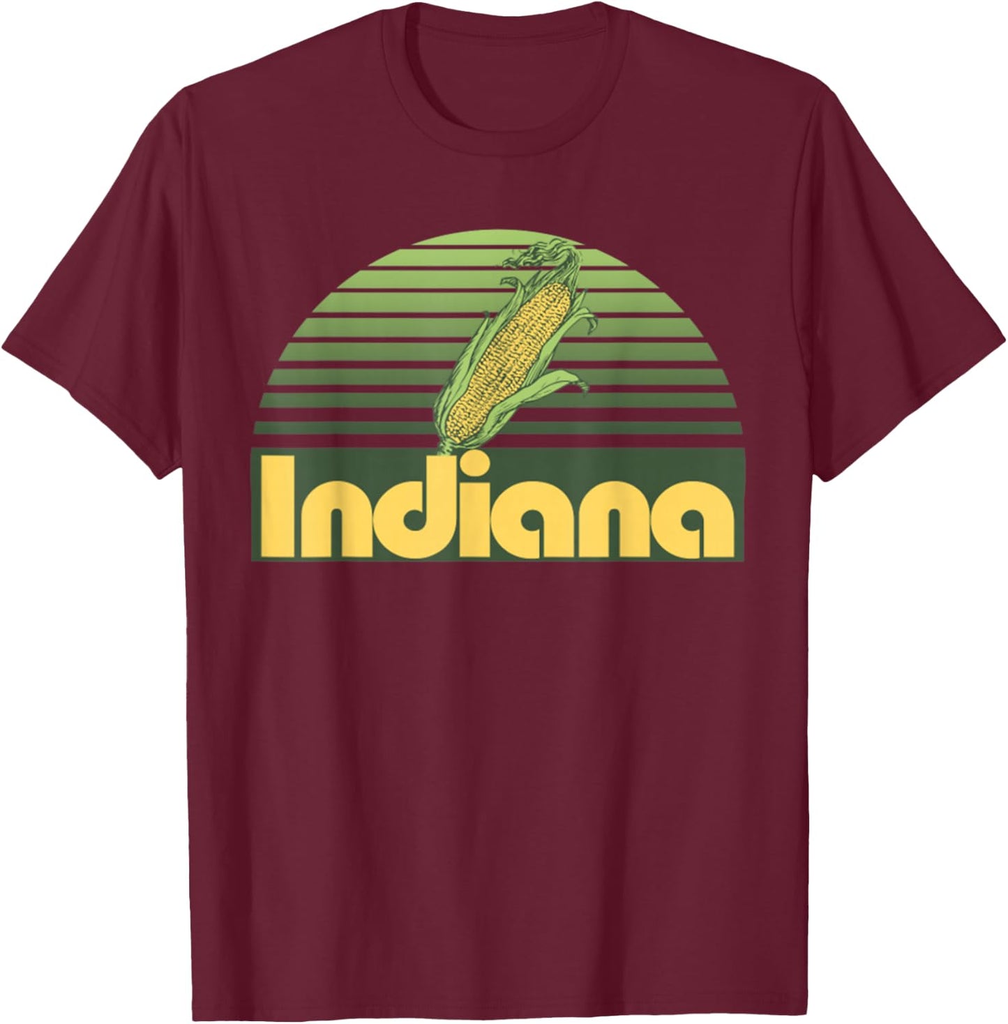 Vintage Indiana State Indiana Home Borned Raised T-Shirt - T-Shirt | Maroon