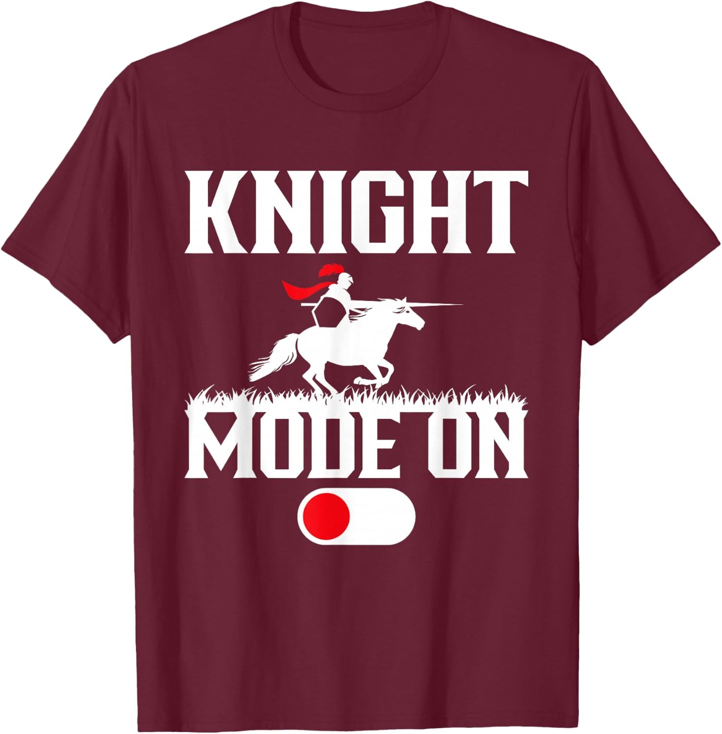 Knight Mode On Medieval Knight T-Shirt - T-Shirt | Maroon