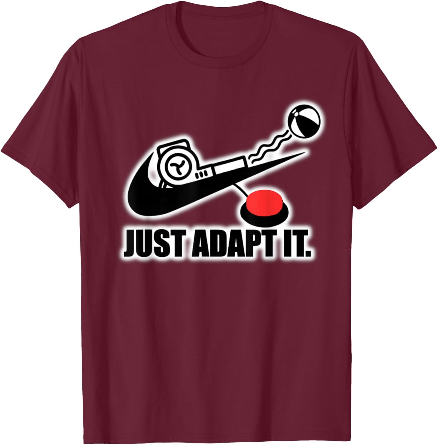 Just Adapt It Tick Design T-Shirt - T-Shirt | Maroon