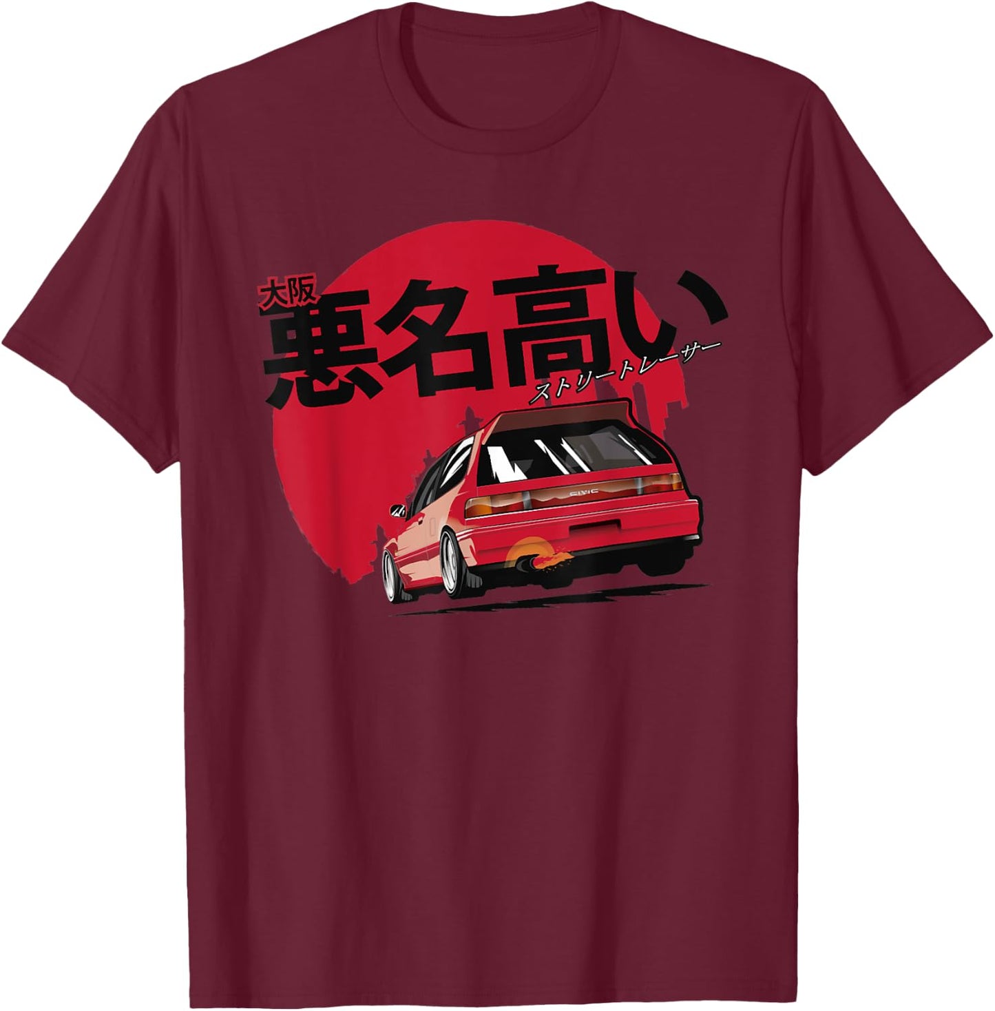 ef civic Japanese retro car T-Shirt - T-Shirt | Maroon