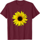 Sunflower, yellow sunflowers flower, flower, floral blossoms T-Shirt - T-Shirt | Maroon
