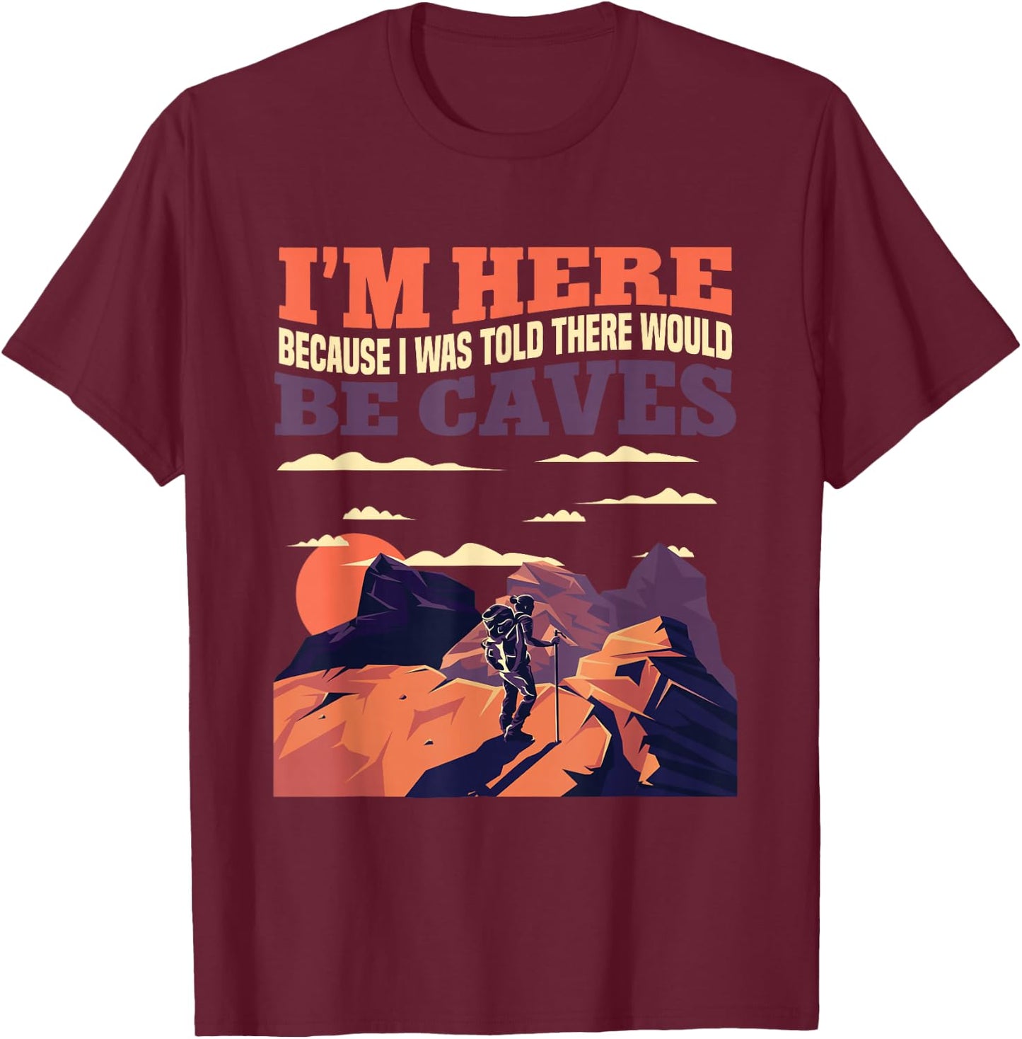 Retro Caves Cave Explorer Caving Spelunking T-Shirt - T-Shirt | Maroon