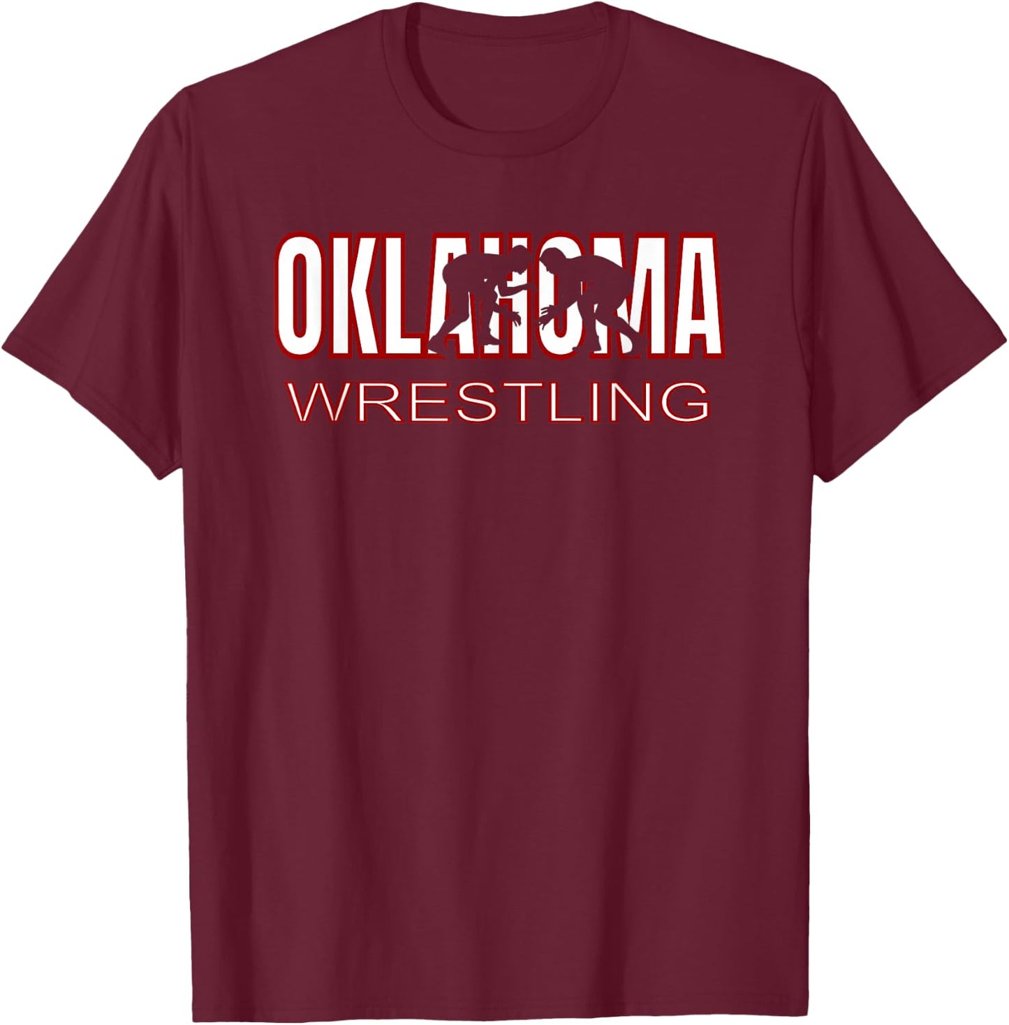 Oklahoma Wrestling Freestyle Wrestler Coach Team Gear Gift T-Shirt - T-Shirt | Maroon