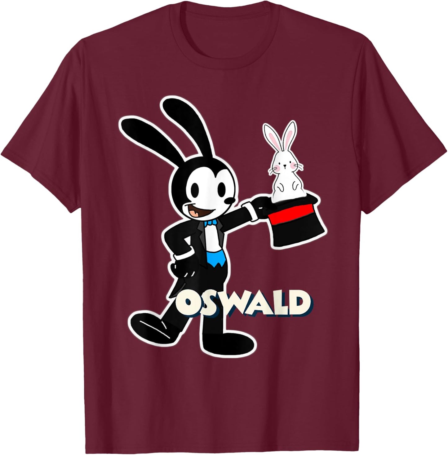 Oswald Rabbit Magician Magic Cartoon 1927 T-Shirt - T-Shirt | Maroon