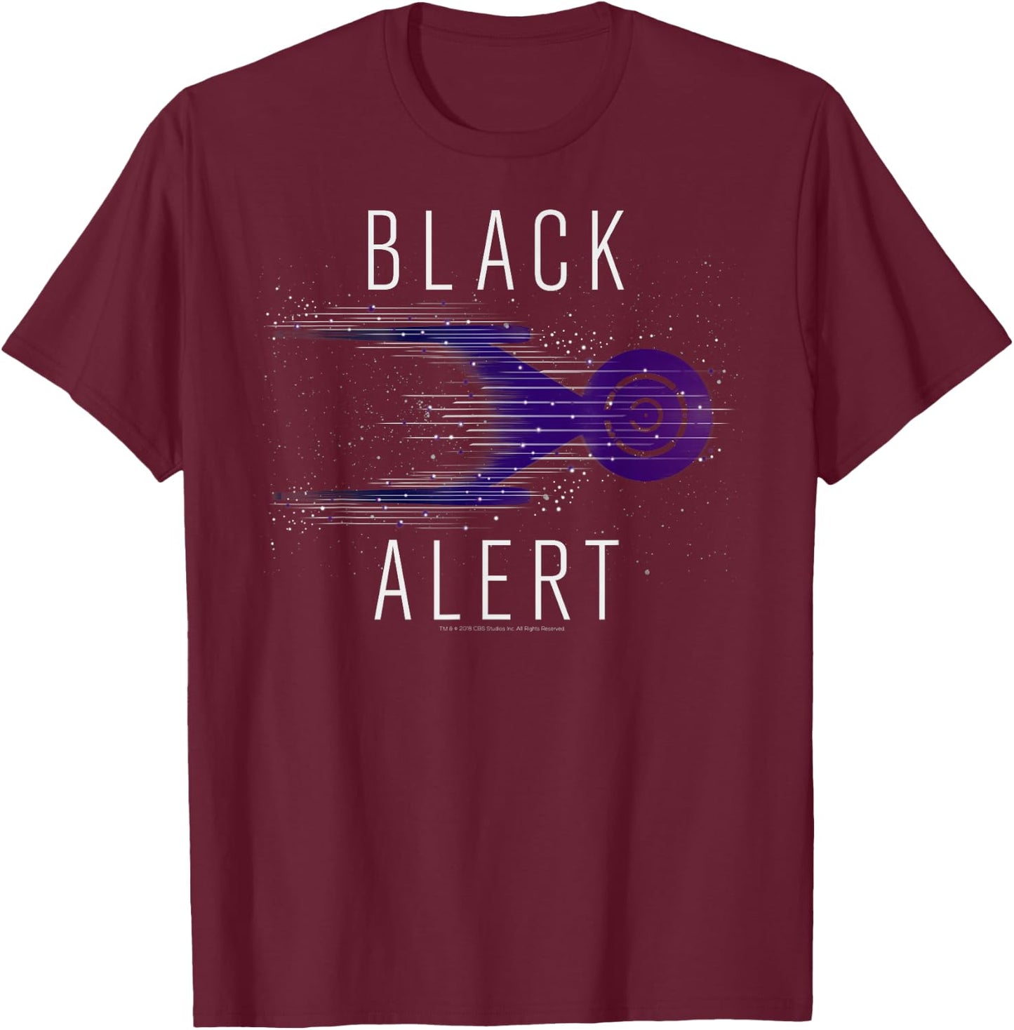 Star Trek Discovery Black Alert Starry T-Shirt - T-Shirt | Maroon
