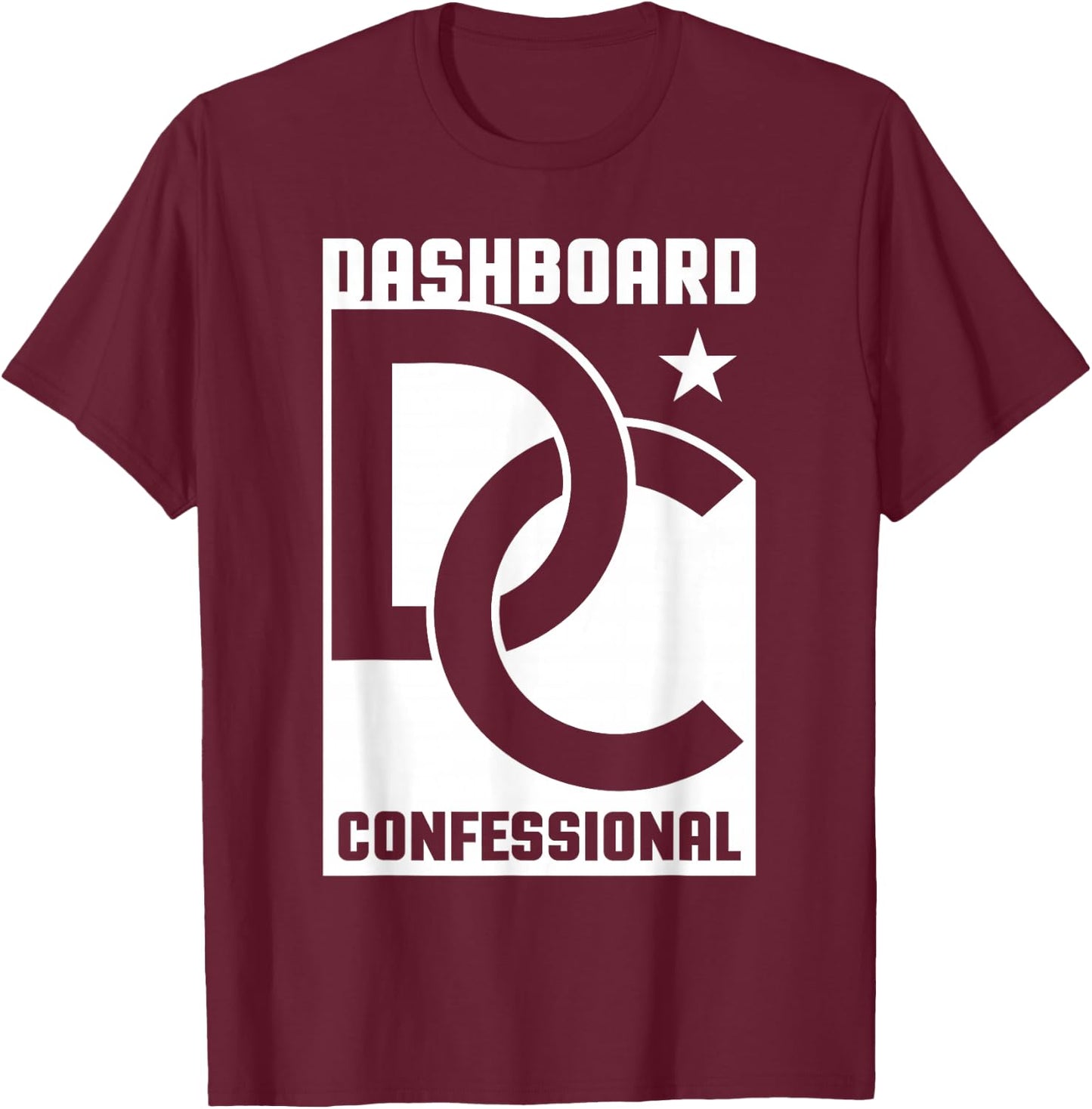 Dashboard Confessional - Linked Logo , Small, Black T-Shirt - T-Shirt | Maroon