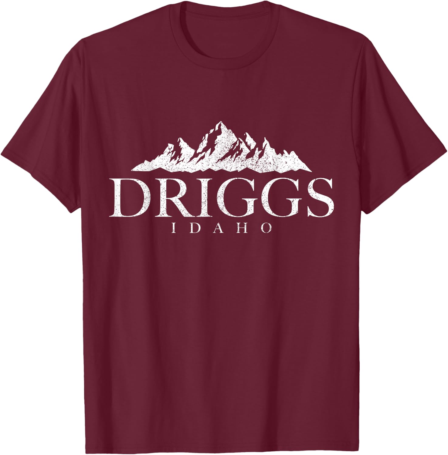 Driggs Idaho Mountains Pride Vintage T-Shirt - T-Shirt | Maroon