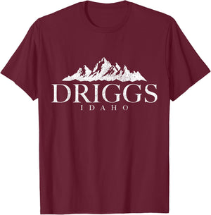 Driggs Idaho Mountains Pride Vintage T-Shirt - T-Shirt | Maroon