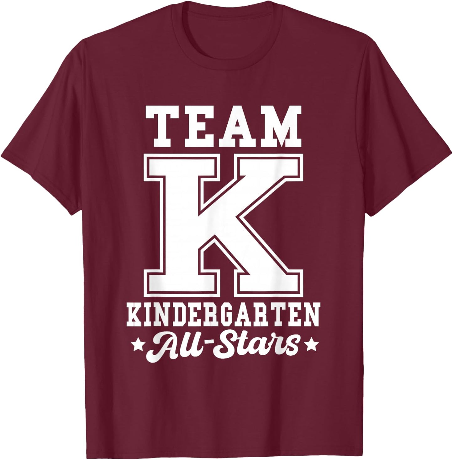 Team Kindergarten All-Stars Back To School Sports Jersey T-Shirt - T-Shirt | Maroon