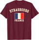 Vintage Strasbourg France French Flag Souvenir Retro Graphic T-Shirt - T-Shirt | Maroon