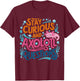 Cute Vintage Stay curious and Axolotl Questions T-Shirt - T-Shirt | Maroon