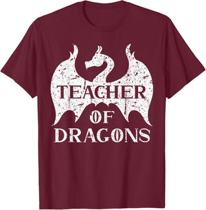 Vintage Teacher Of Dragons Funny Quotes Teacher Student Women T-Shirt - T-Shirt | Maroon