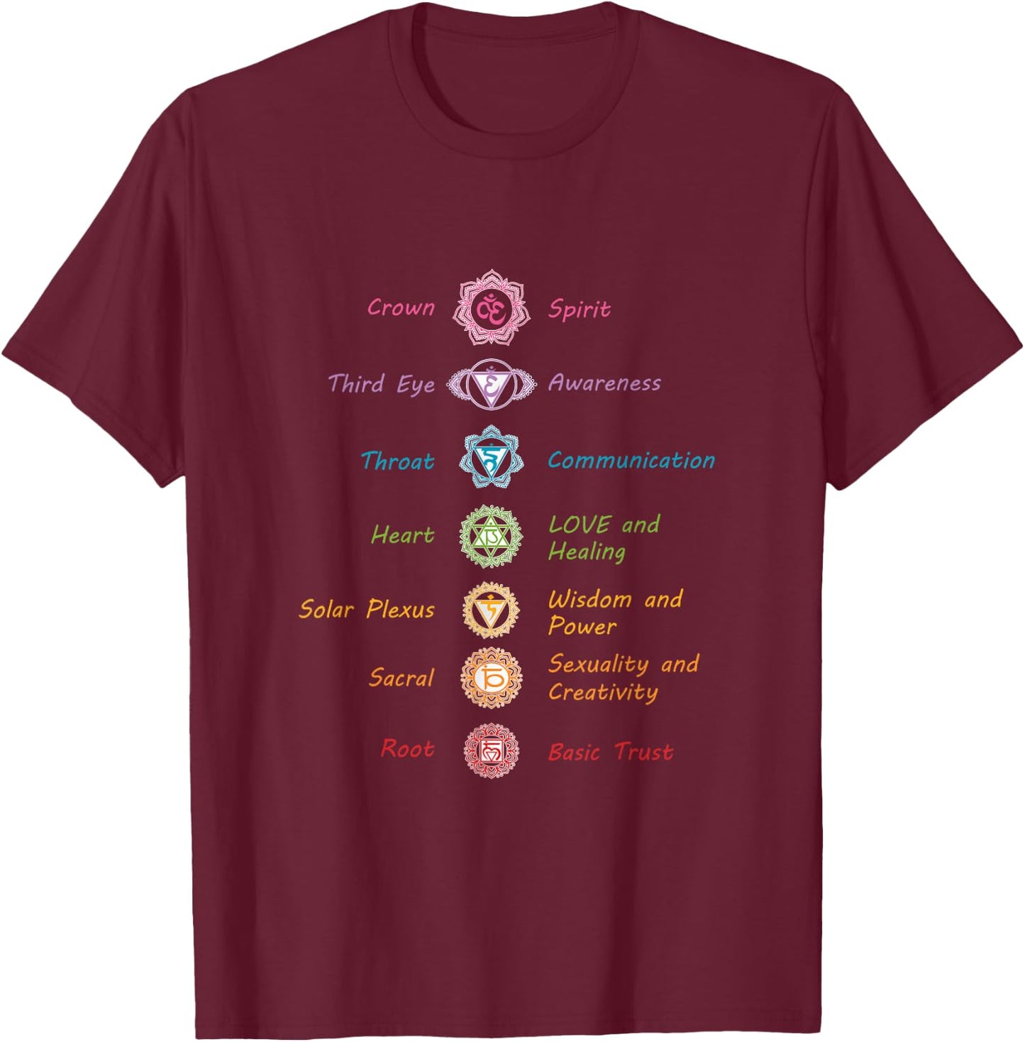 Energy Spirits Soul Chakra Spiritual Health Healing T-Shirt - T-Shirt | Maroon