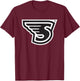 Stonehill College Skyhawks Athletic S Logo T-Shirt - T-Shirt | Maroon