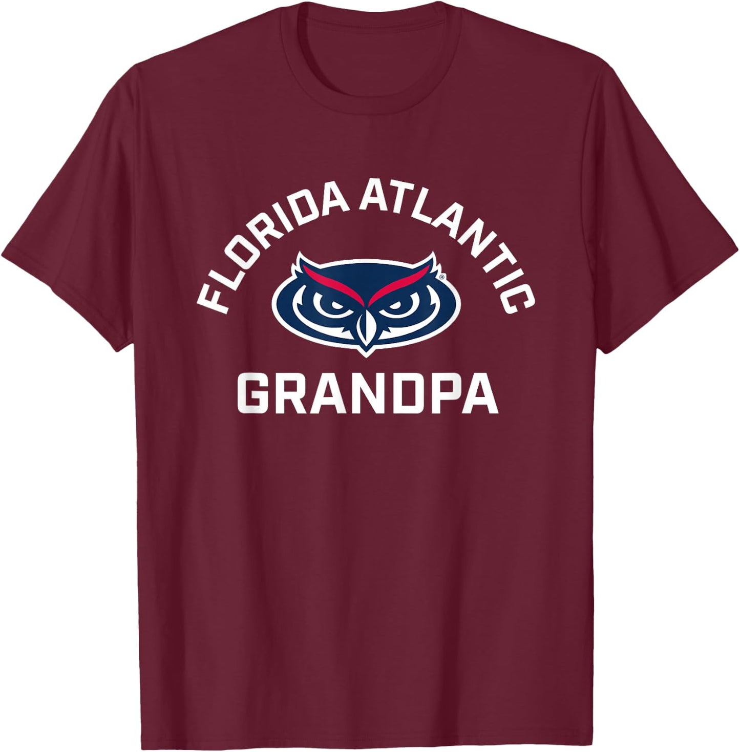 Florida Atlantic University FAU Owls Arched Grandpa T-Shirt - T-Shirt | Maroon