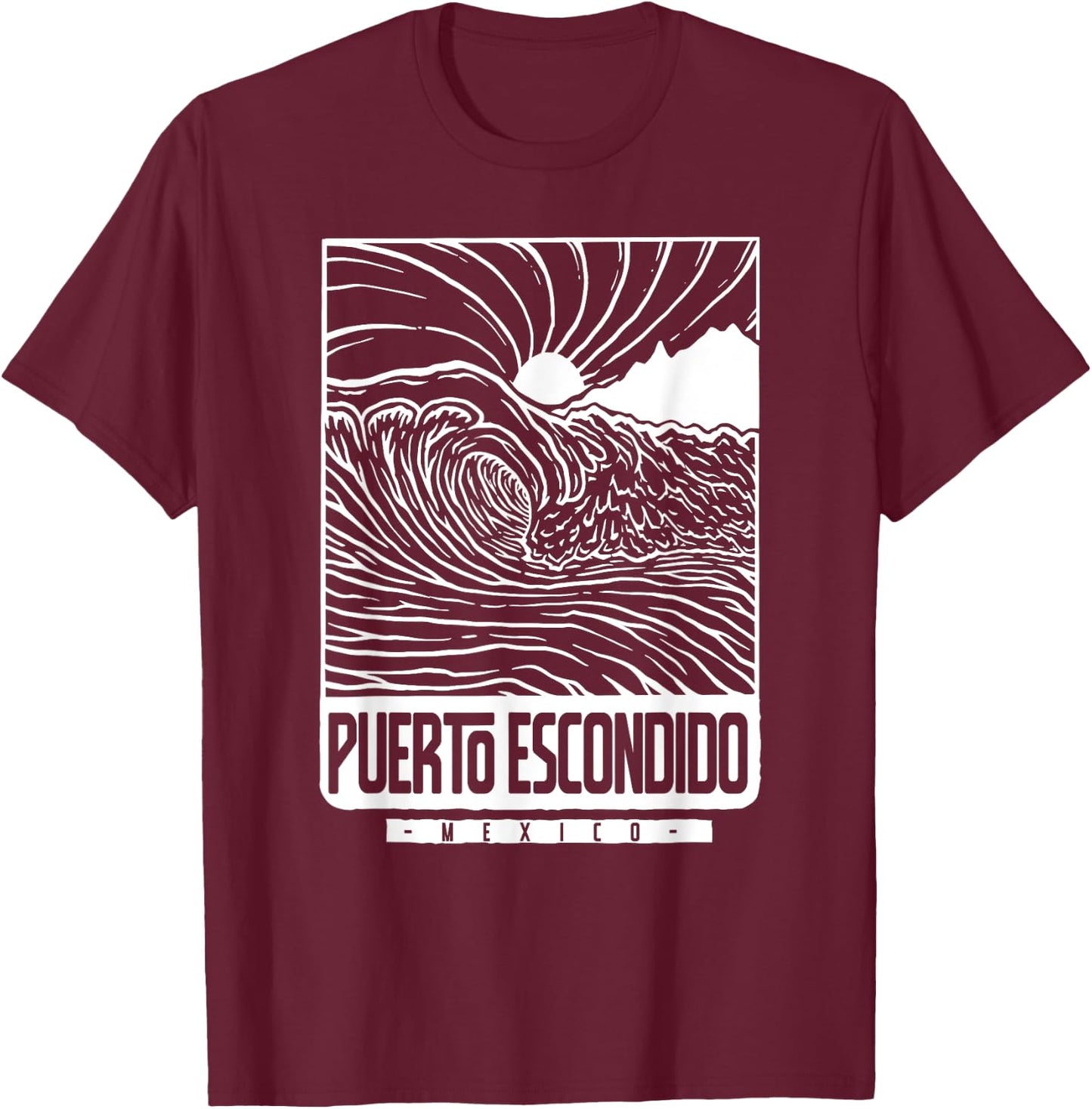 Puerto Escondido Mexico T-Shirt - T-Shirt | Maroon