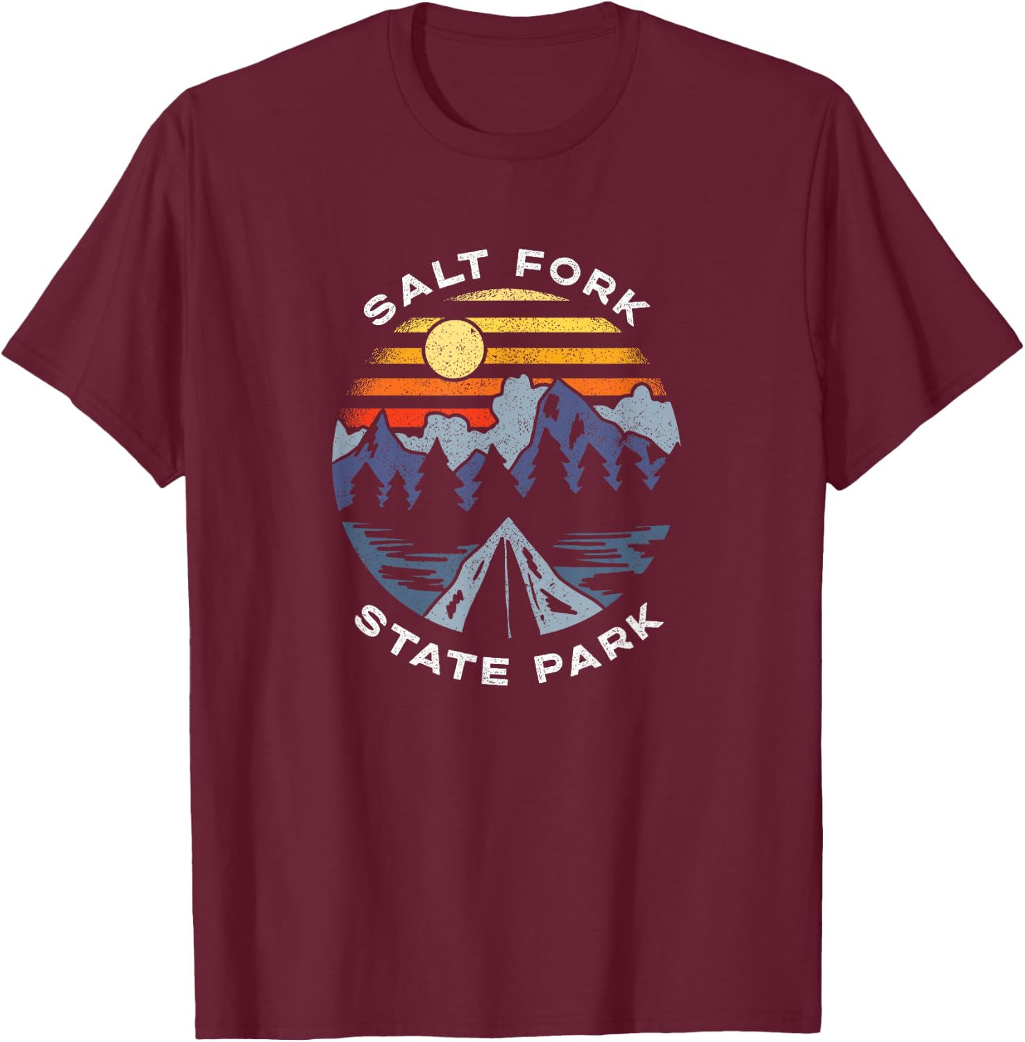 Salt Fork State Park Ohio Forest Camping Vacation T-Shirt - T-Shirt | Maroon