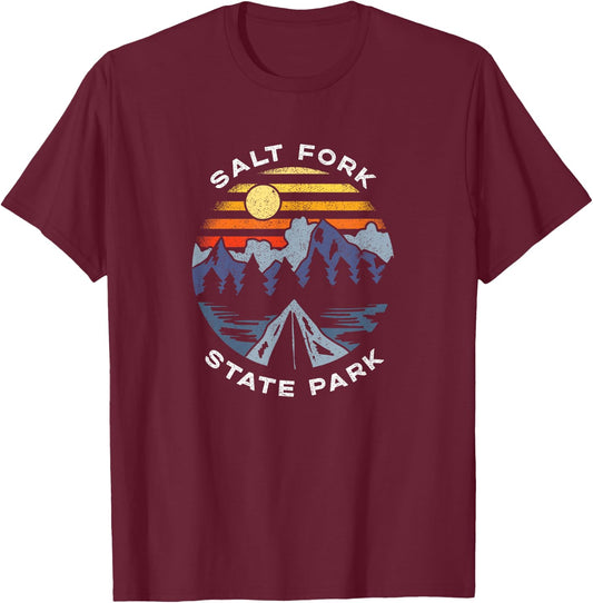 Salt Fork State Park Ohio Forest Camping Vacation T-Shirt - T-Shirt | Maroon