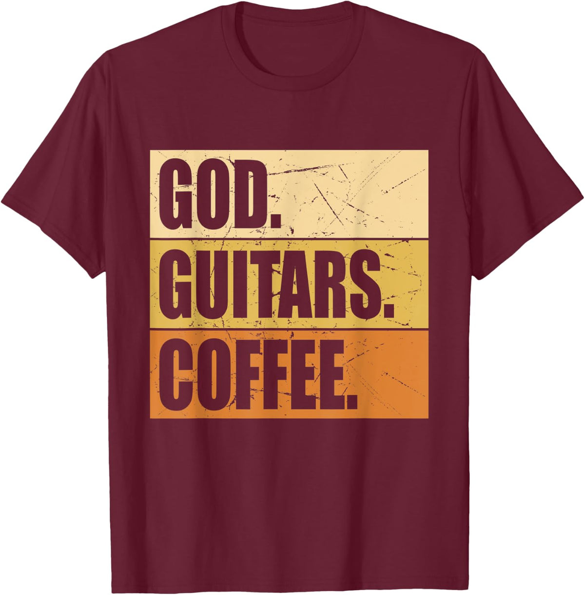 Christian Guitar Player Guitarist I God Guitars Coffee T-Shirt - T-Shirt | Maroon