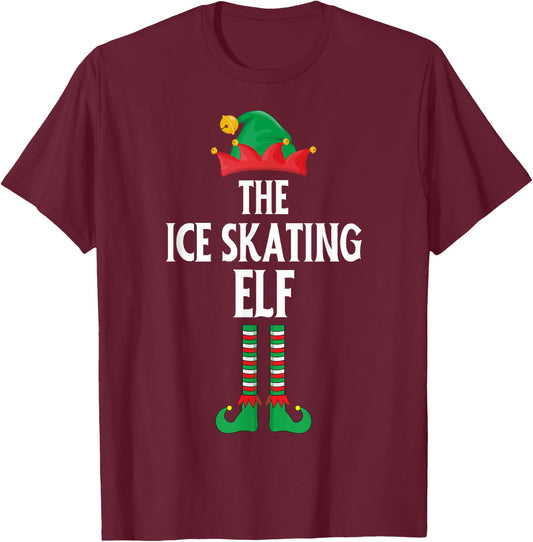 Funny Ice Skating Costume Christmas Santa Xmas T-Shirt - T-Shirt | Maroon