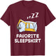 Dredger Digger Excavator Nap Sleeping Sleep Pajama Nightgown T-Shirt - T-Shirt | Maroon