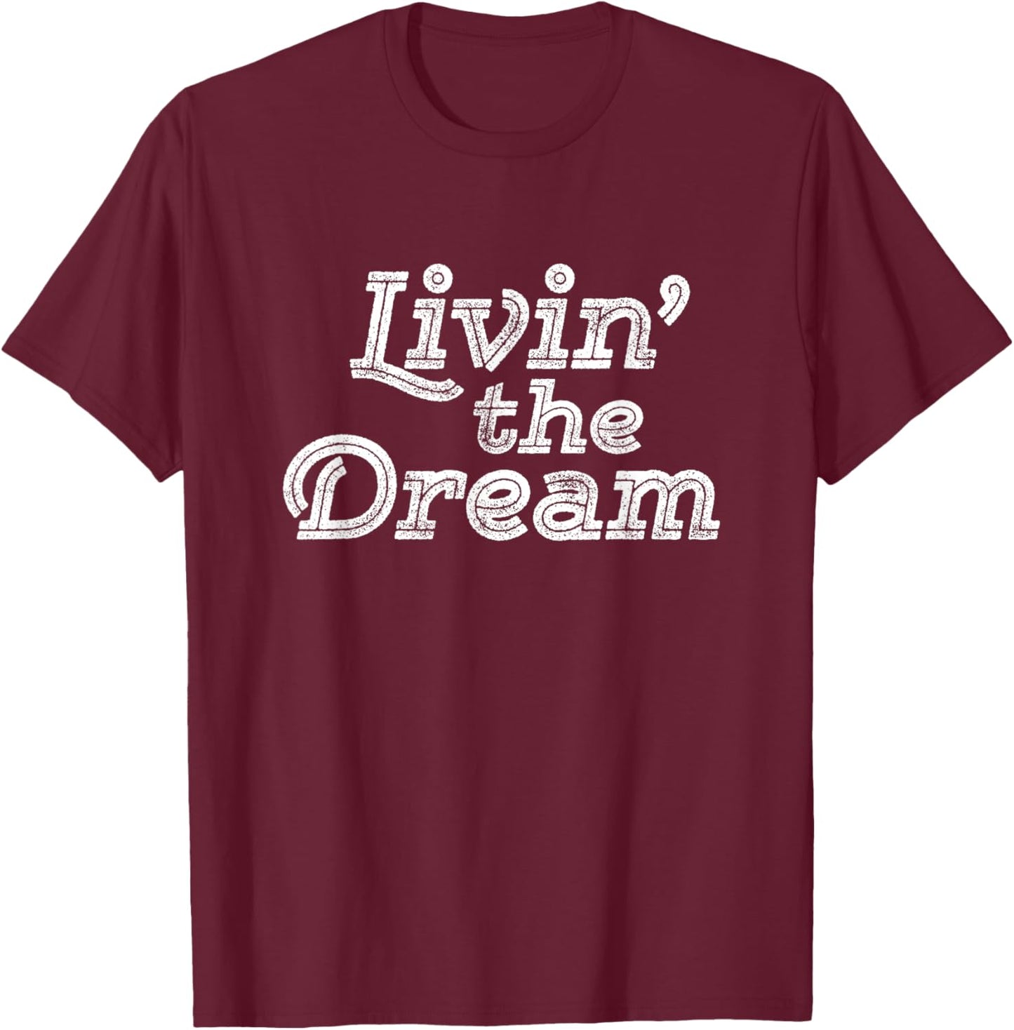 Livin the Dream Vintage 70s Inline Weathered (Dark) T-Shirt - T-Shirt | Maroon