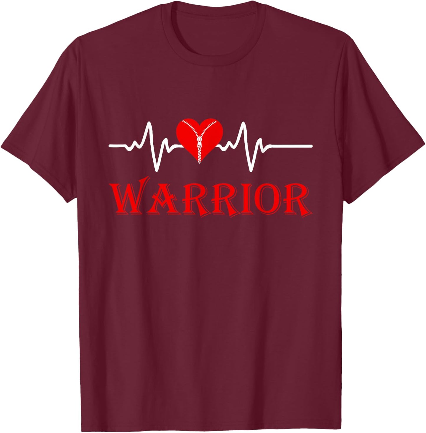 Open Heart Surgery Recovery Survivor Heart Warrior Men Women T-Shirt - T-Shirt | Maroon