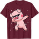 Men Women Kids Funny Pig Dabbing Animals Wildlife Parties T-Shirt - T-Shirt | Maroon