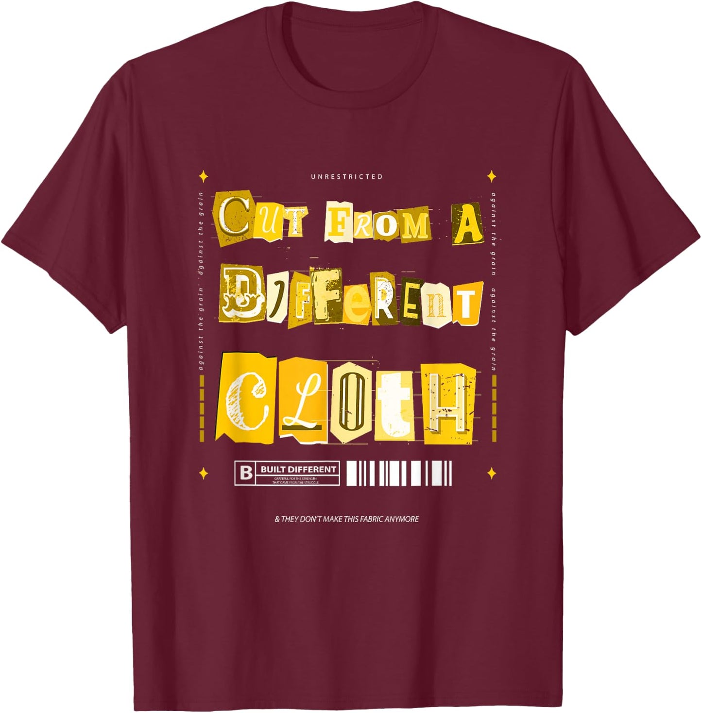 University Varsity-Gold Cut From A Different Cloth Yellow T-Shirt - T-Shirt | Maroon
