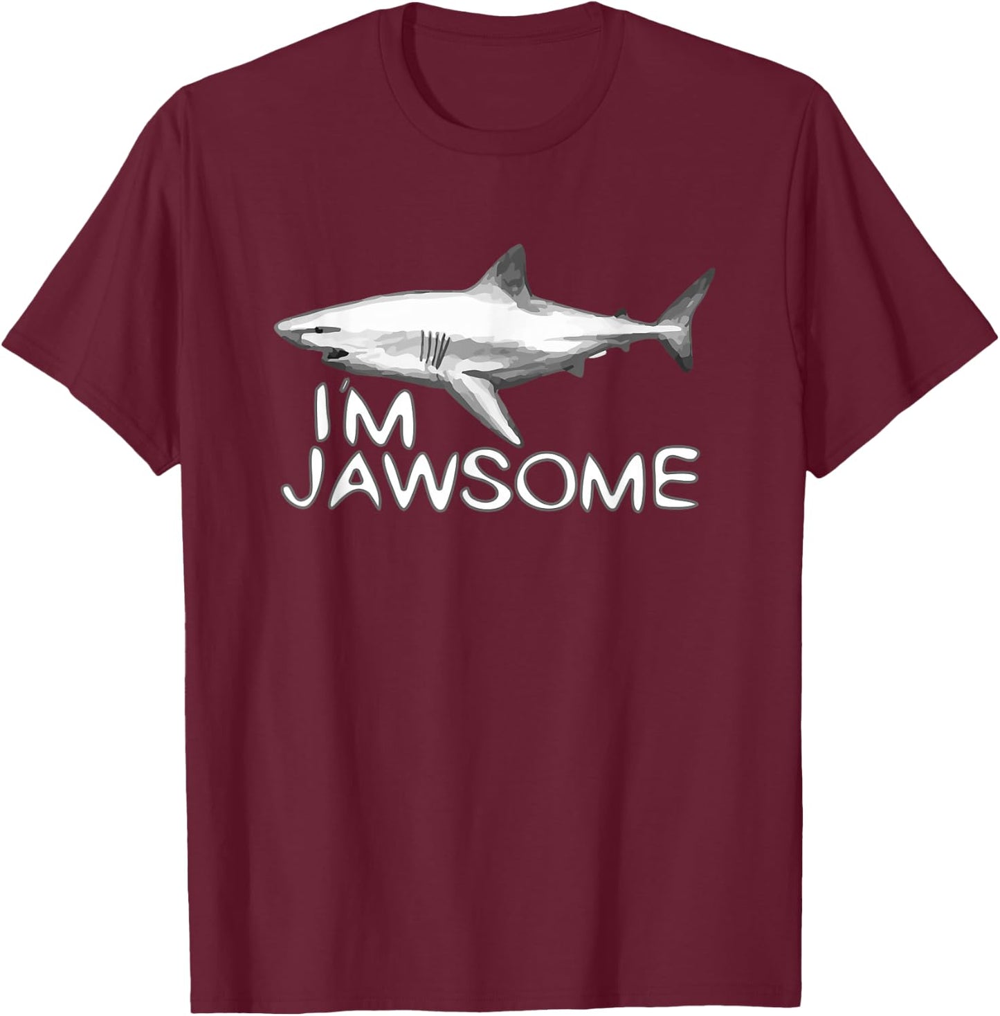 I'm Jawsome Shark Graphic for Boys T-Shirt - T-Shirt | Maroon