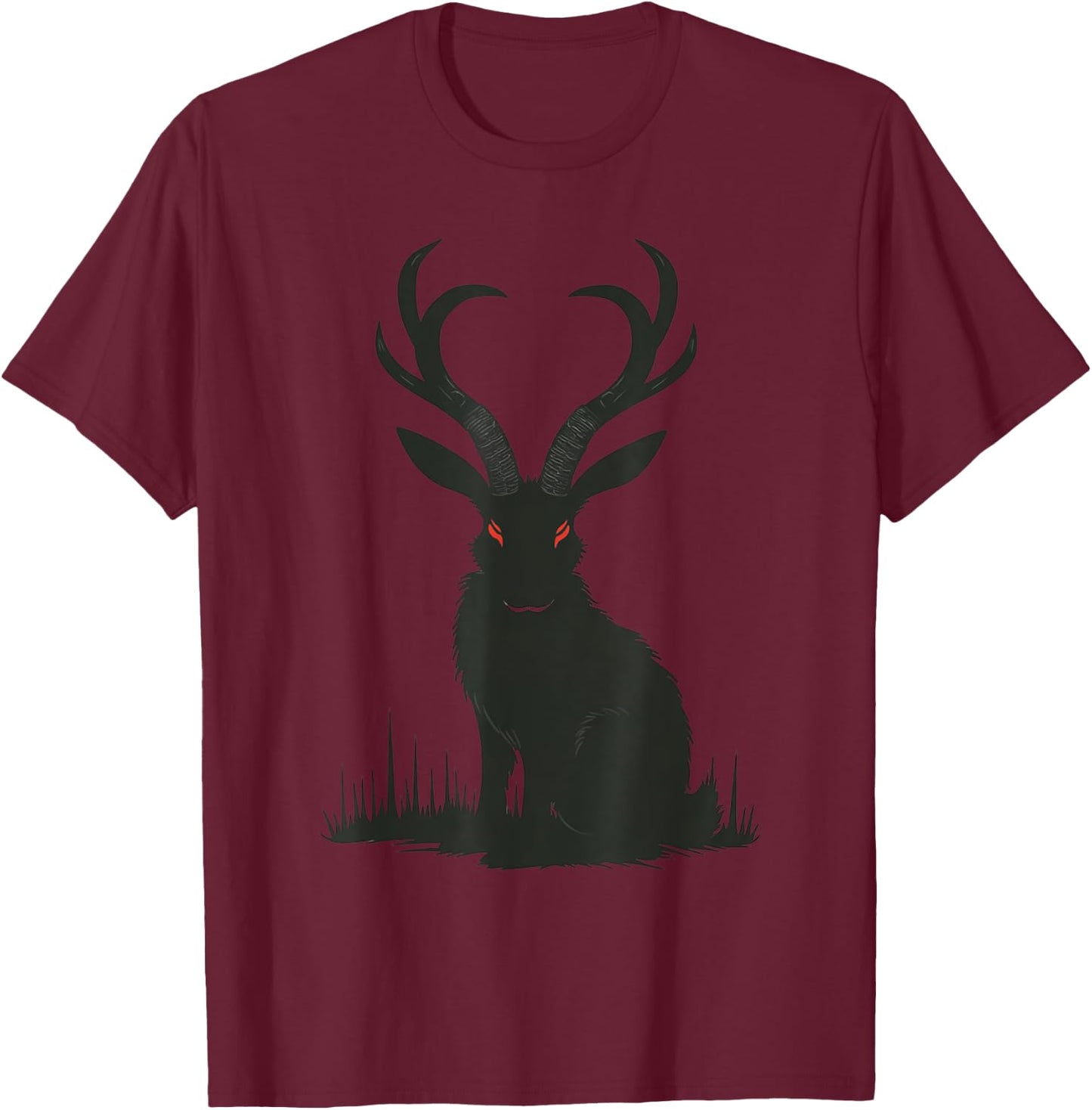 Jackalope Cryptid Women And Kids! Rabbit Silhouette T-Shirt - T-Shirt | Maroon