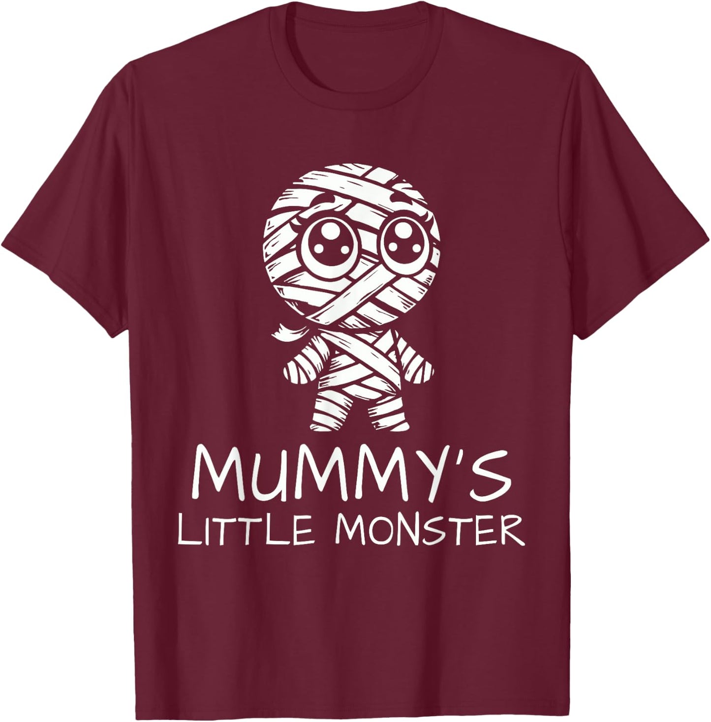 Mummy's Little Monster Halloween Costume T-Shirt - T-Shirt | Maroon
