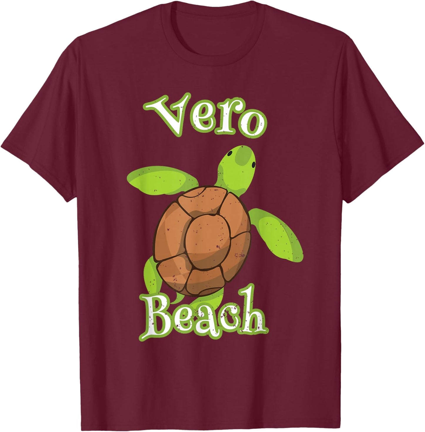 Vero Beach Florida Wildlife Cute Loggerhead Turtle Vacation T-Shirt - T-Shirt | Maroon