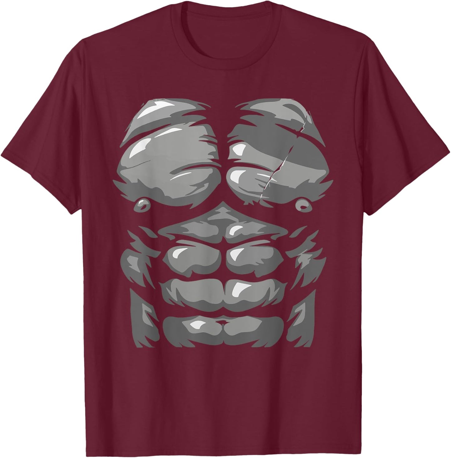 Funny Halloween Shirt Kid Adult Monkey Gorilla Chest Costume T-Shirt - T-Shirt | Maroon