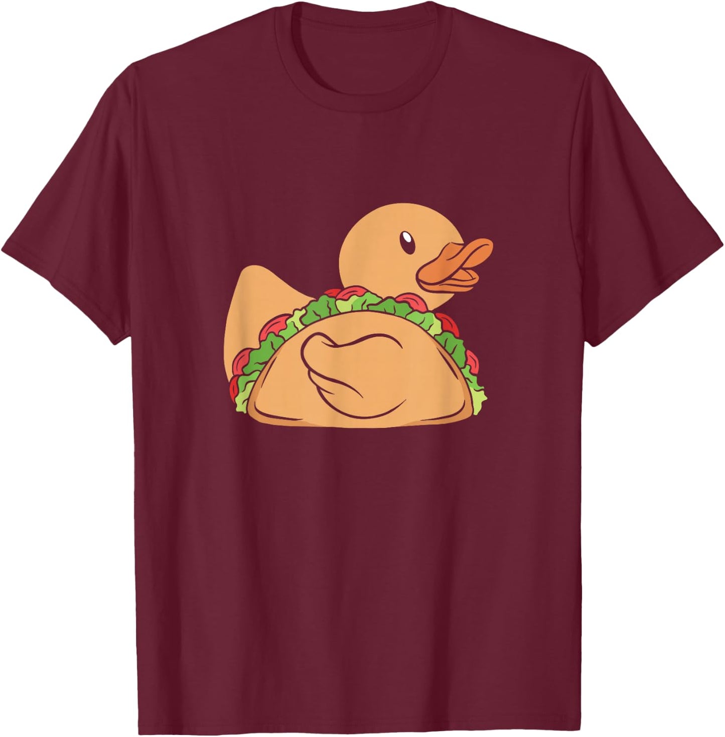 Rubber Duck Funny Taco Duck T-Shirt - T-Shirt | Maroon