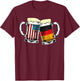 Funny Oktoberfest German American Flag Prost Beer Mug Print T-Shirt - T-Shirt | Maroon