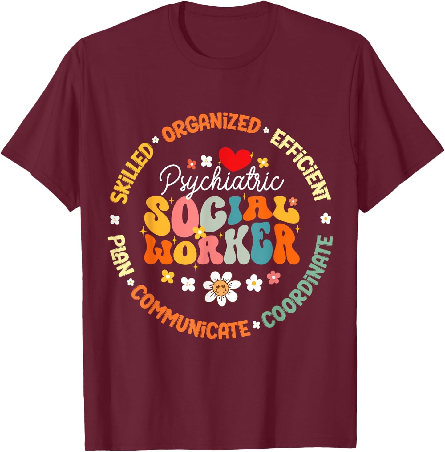 Psychiatric Social Worker Squad Back to School T-Shirt - T-Shirt | Maroon