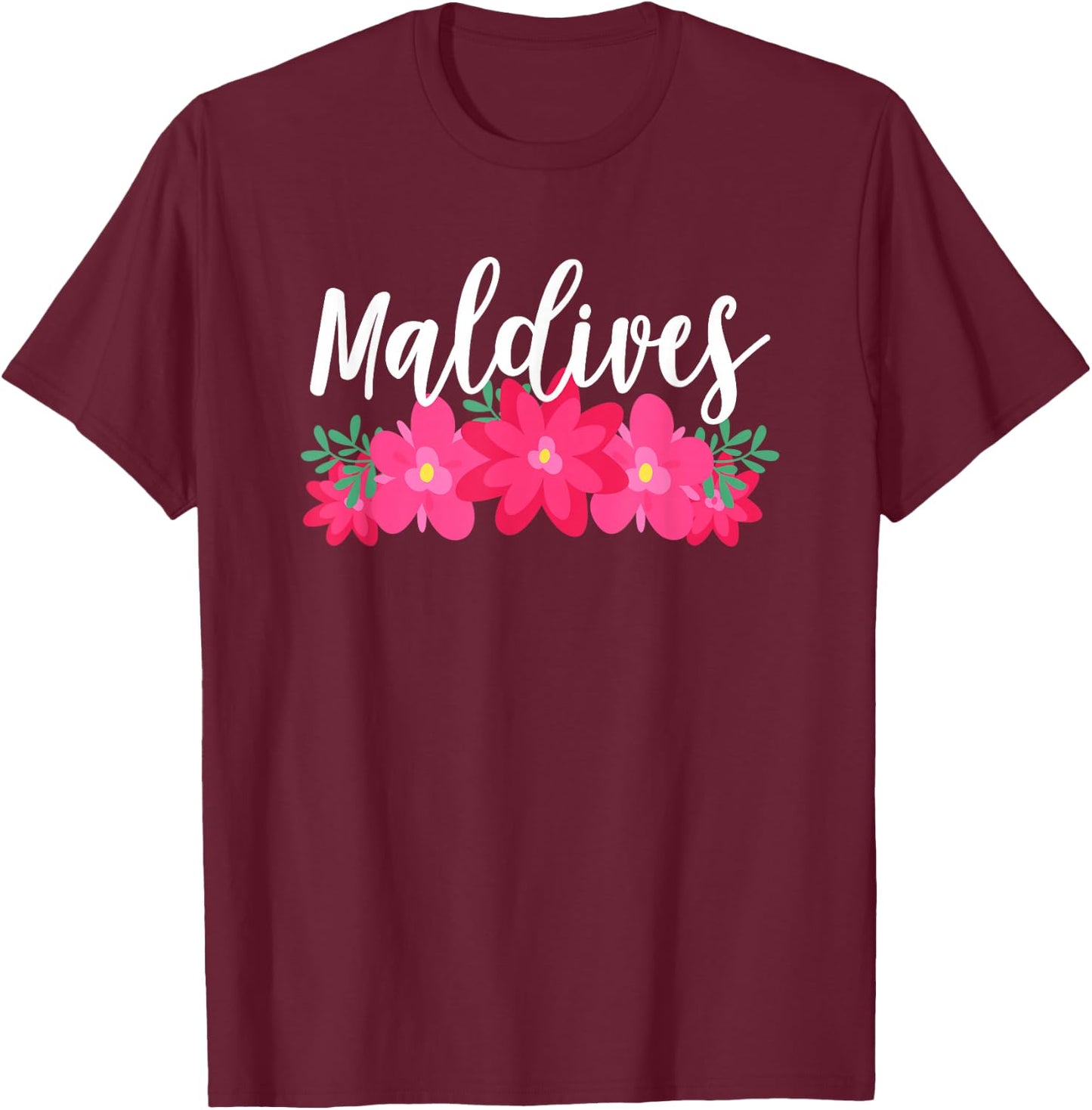 Maldives Tropical Vacation T-Shirt - T-Shirt | Maroon