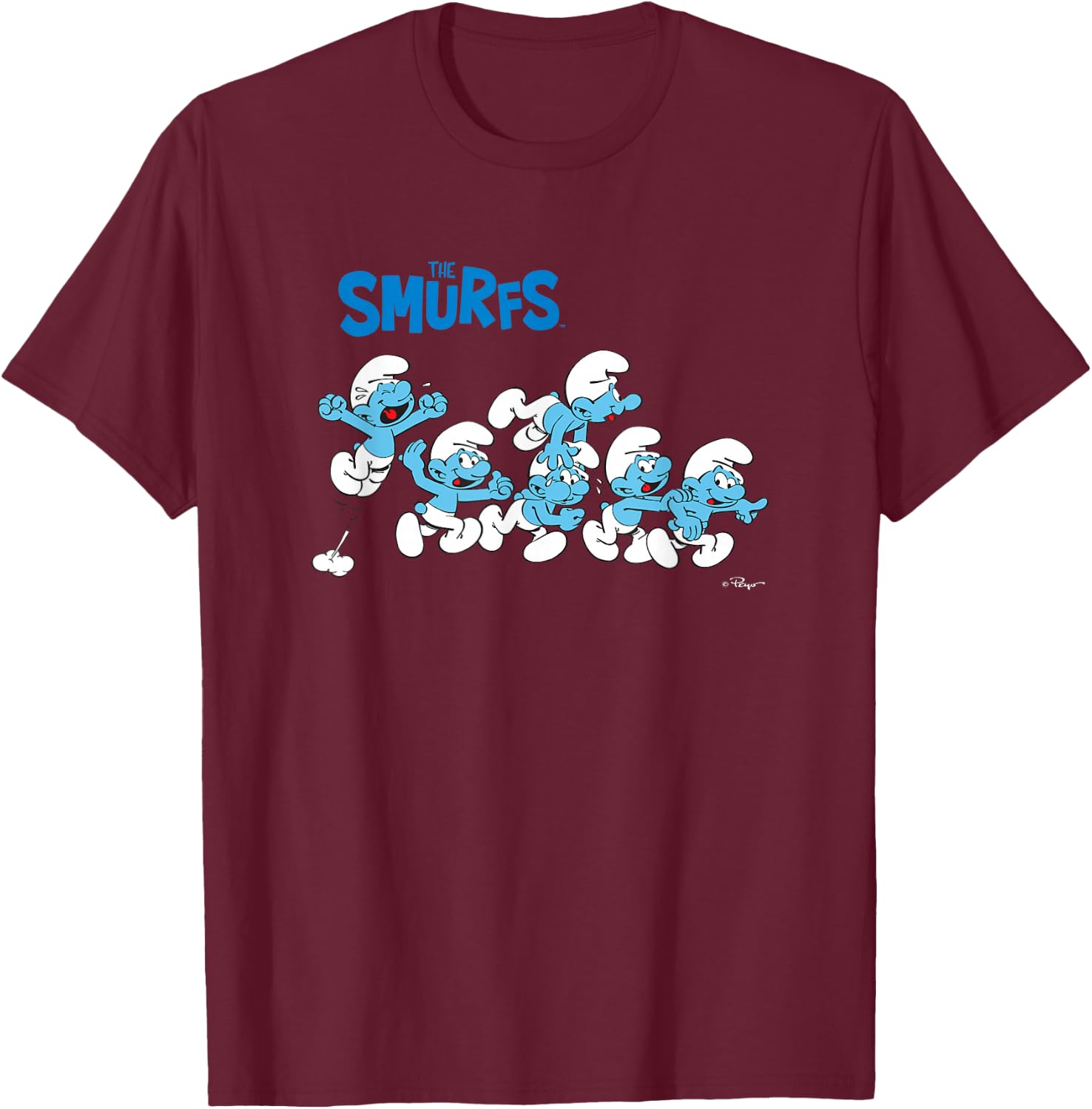 The Smurfs All Excited T-Shirt - T-Shirt | Maroon
