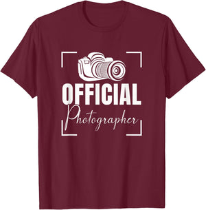 Official Photographer Matching Group Event Photography Lover T-Shirt - T-Shirt | Maroon