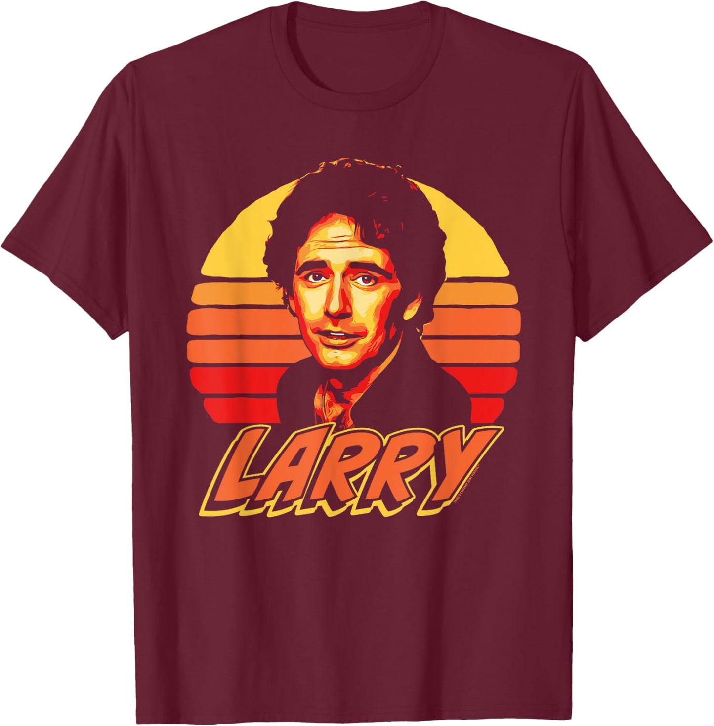 Larry Retro Three's Company Vintage Seventies/Eighties Vibe T-Shirt - T-Shirt | Maroon