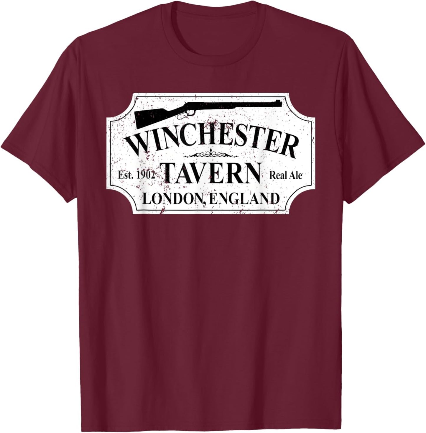 Winchester Vintage Tavern Shaun Horror Of The Dead T-Shirt - T-Shirt | Maroon