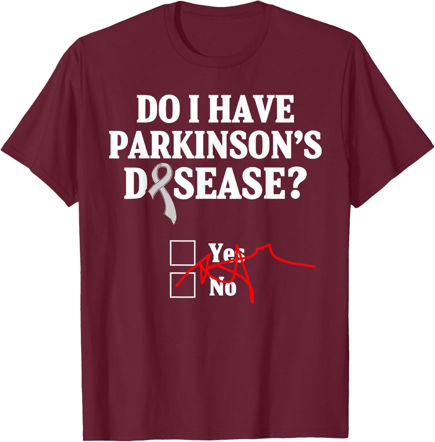 Parkinsons Disease Awareness Yes No Warrior Survivor T-Shirt - T-Shirt | Maroon