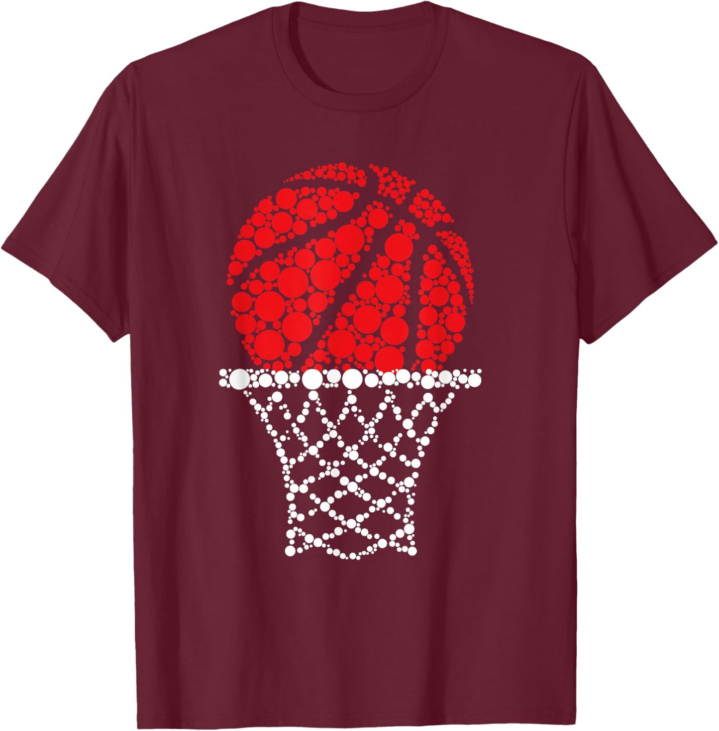 Basketball Dots Happy Dot Day For Kids Man Woman T-Shirt - T-Shirt | Maroon
