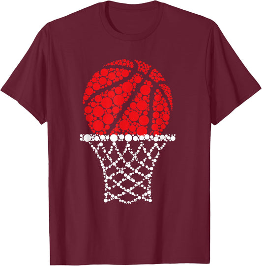 Basketball Dots Happy Dot Day For Kids Man Woman T-Shirt - T-Shirt | Maroon