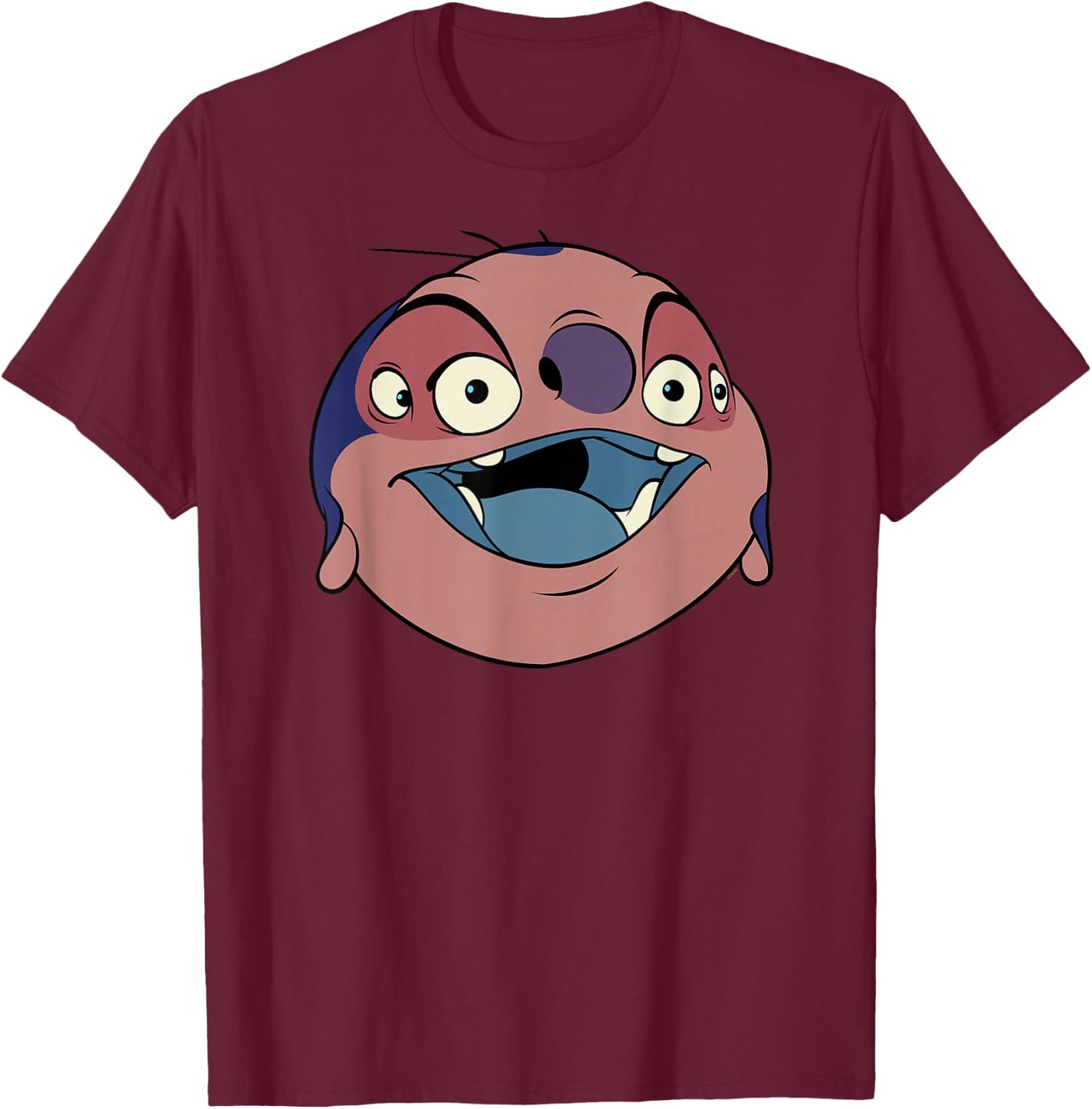 Disney Lilo & Stitch Jumba Jookiba Smiling Big Face Costume T-Shirt - T-Shirt | Maroon